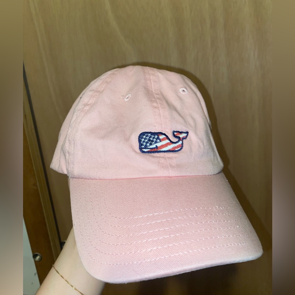 Vineyard vines classic logo baseball hat with American flag detail